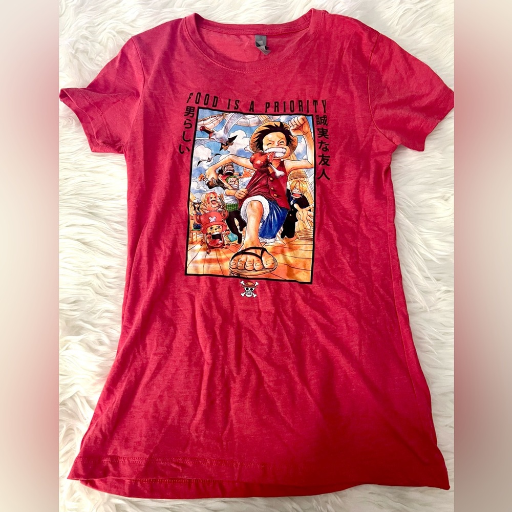 NWOT Small One Piece “Food is Priority” Short Sleeve Tee